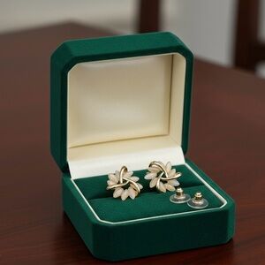 Romantic Gold Twisted Flower Studs